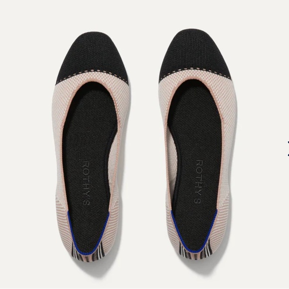 Rothy’s Square Cap Toe Flats in Tuxedo 7.5 - Picture 2 of 5